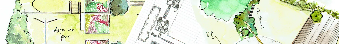Partie de croquis jardin